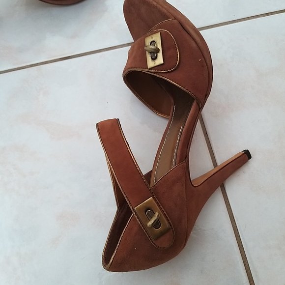 BROWN SMOOTH LEATHER SOLE 7 1/2 M , like new - Picture 6 of 8